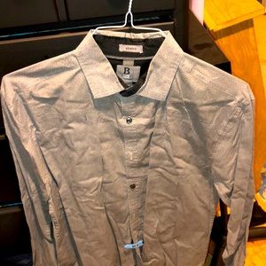 MENS grey button down shirt